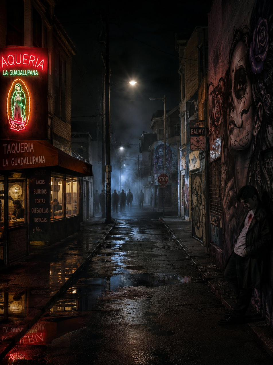 Mission District Straße bei Nacht